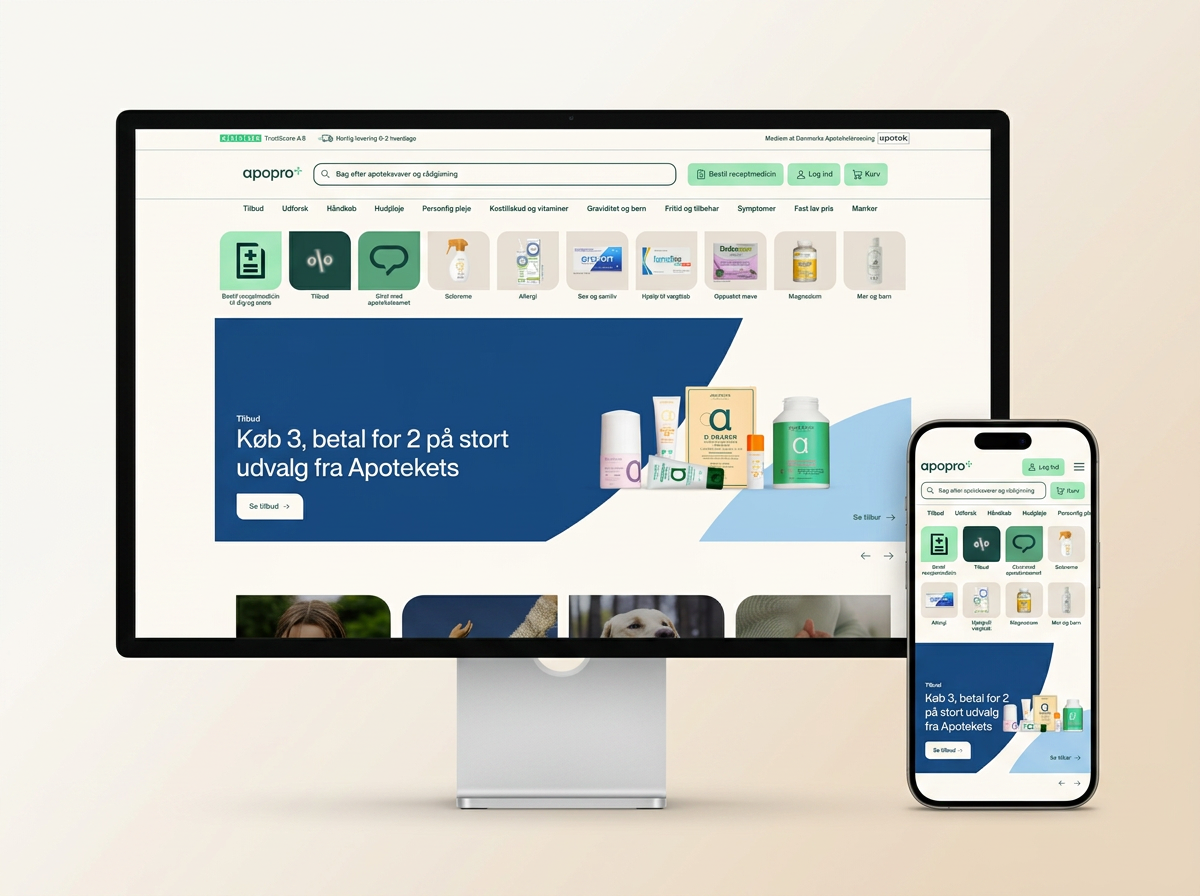 apopro.dk online pharmacy on a desktop screen